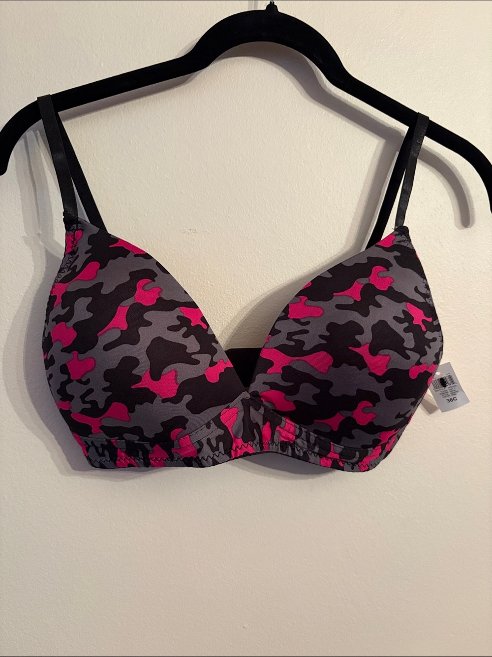 Rue21 Pink, Black & Gray Camo Push-Up Bra